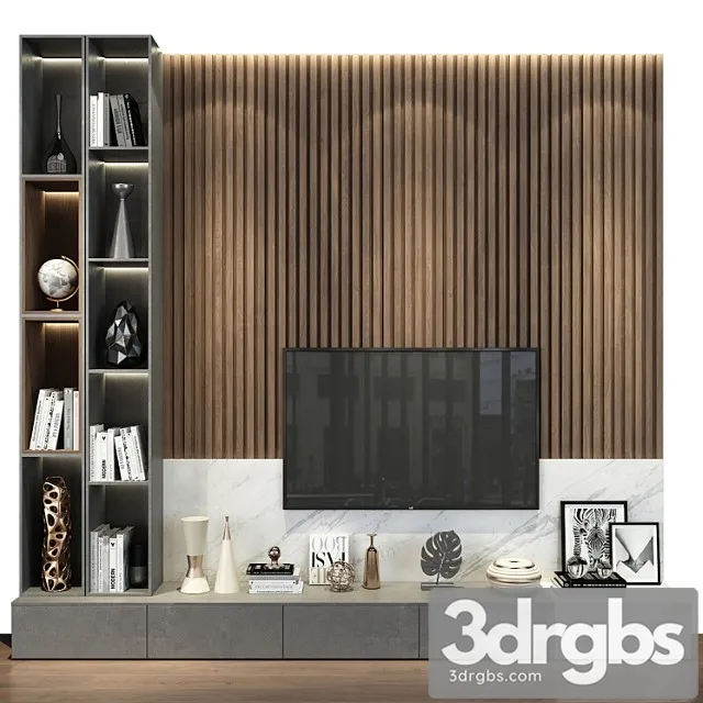 TV Wall Set 181 2 3D Model Download