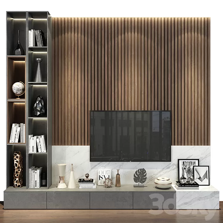 TV Wall | set 181 3D Model Free Download