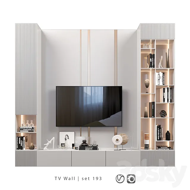 TV Wall | set 193 3D Model TV Wall | set 193 3D Model
