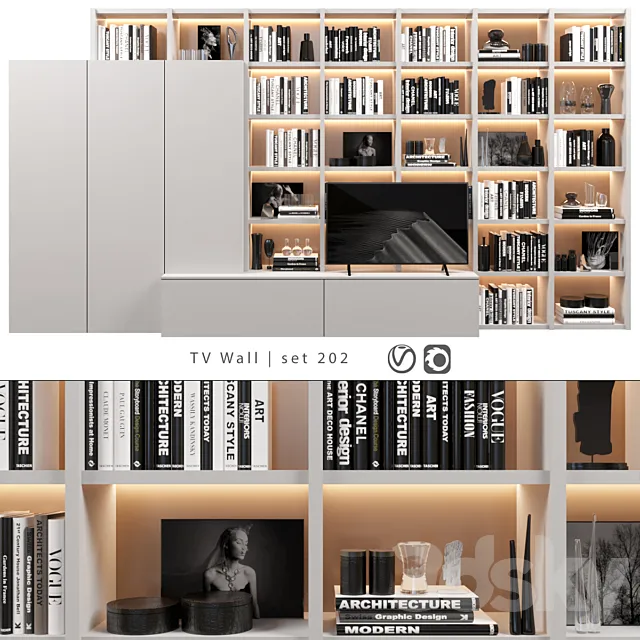 TV Wall | set 202 3D Model TV Wall | set 202 3D Model