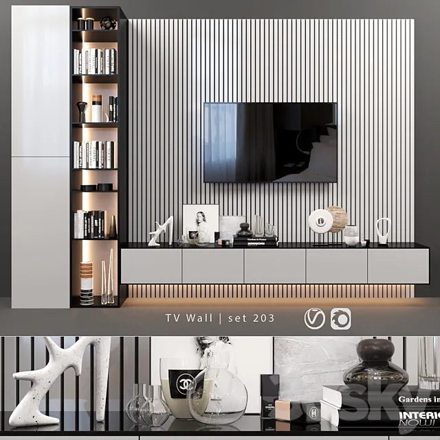 TV Wall | set 203 3D Model TV Wall | set 203 3D Model