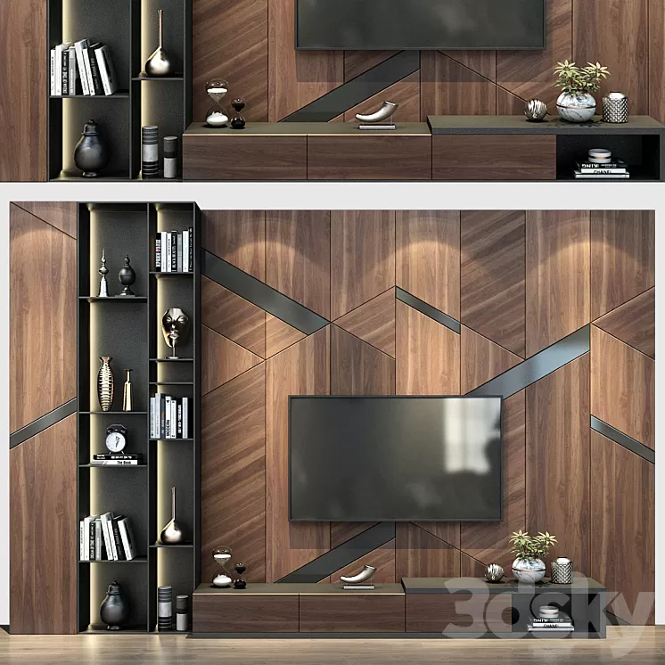 TV Wall set 206 3D Model