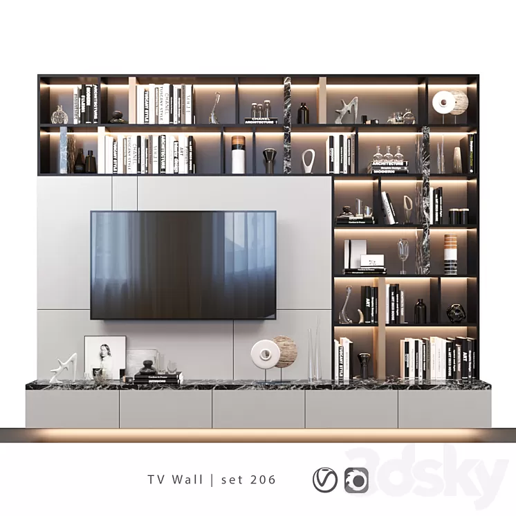 TV Wall | set 206 3D Model