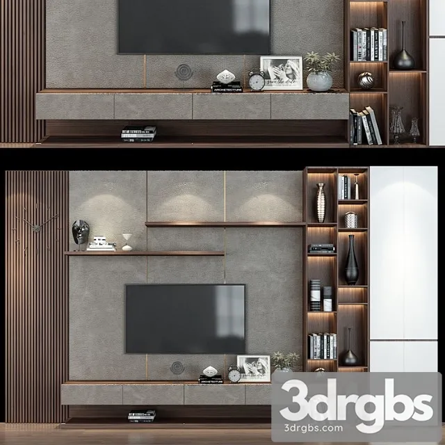 TV Wall Set 209 1 3D Model Download