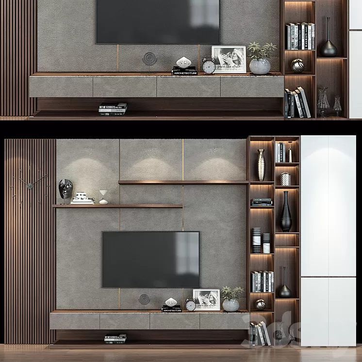 TV Wall set 209 3D Model