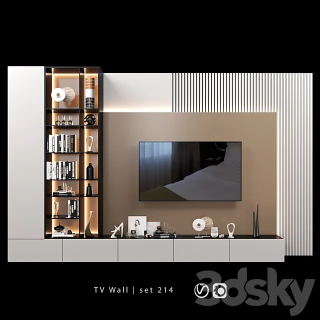 TV Wall | set 214 3D Model TV Wall | set 214 3D Model