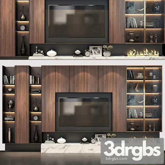 TV Wall Set 215 1 3D Model Download