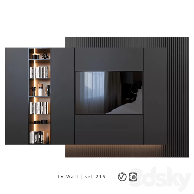 TV Wall | set 215 3D Model