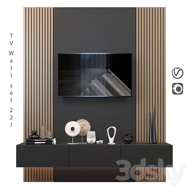 TV Wall | set 221 3D Model TV Wall | set 221 3D Model