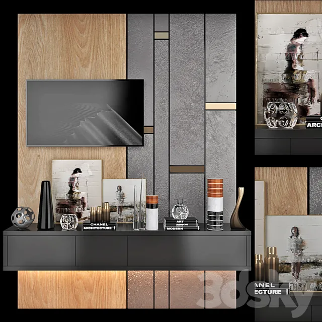 TV Wall | set 23 3D Model TV Wall | set 23 3D Model
