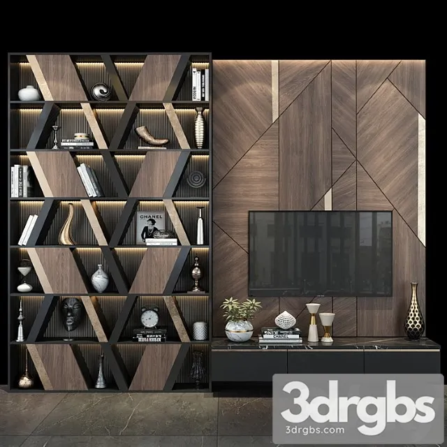 TV Wall Set 265 3D Model Download