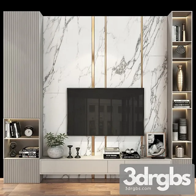TV Wall Set 285 3D Model Download