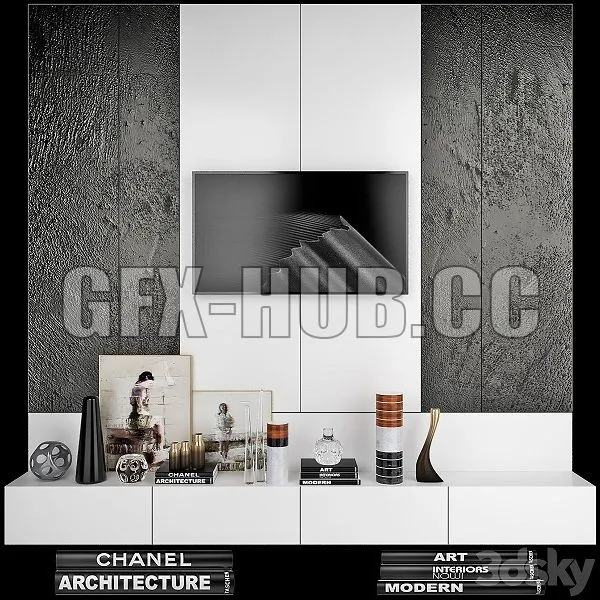 TV Wall Set 29 3D Model
