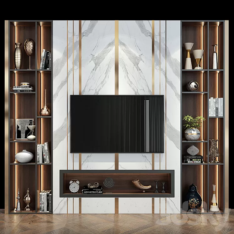 TV wall set 292 3D Model
