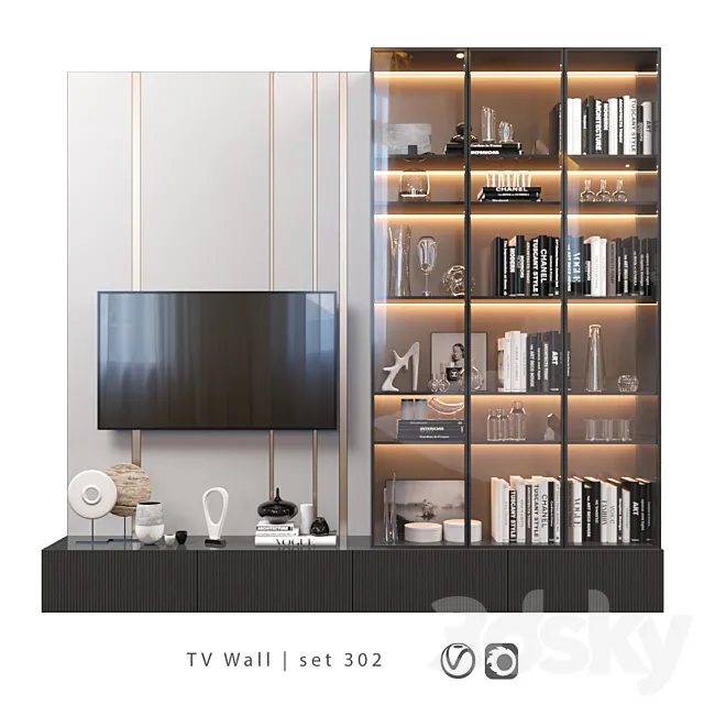 TV Wall | set 302 3D Model TV Wall | set 302 3D Model