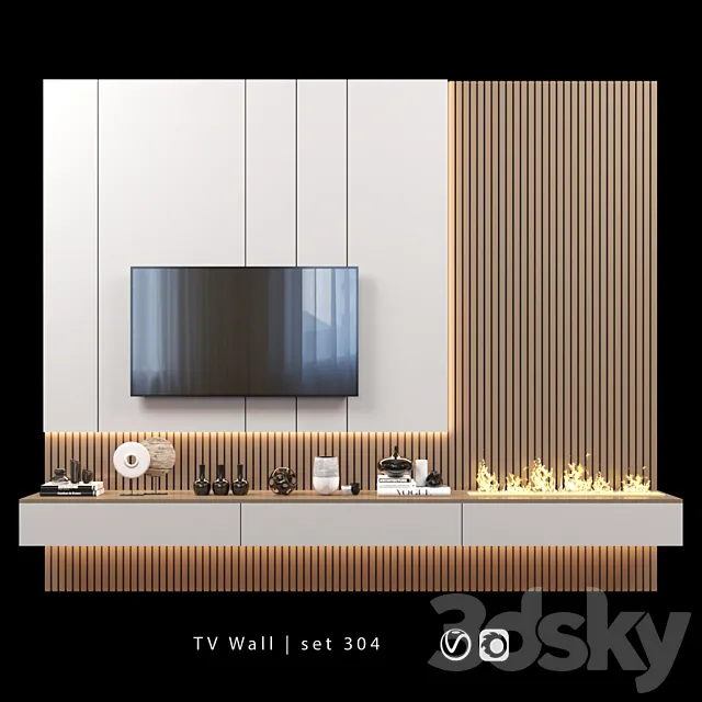 TV Wall | set 304 3D Model TV Wall | set 304 3D Model