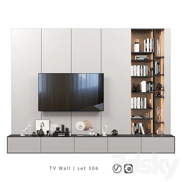 TV Wall | set 306 3D Model TV Wall | set 306 3D Model