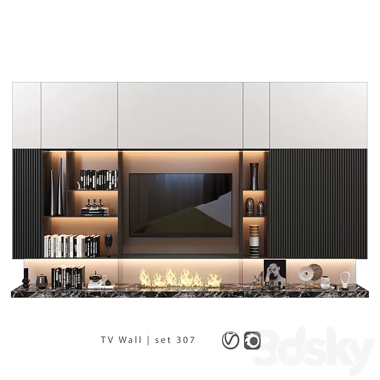 TV Wall | set 307 3D Model
