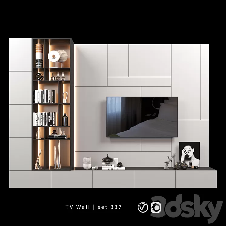TV Wall | set 337 3D Model