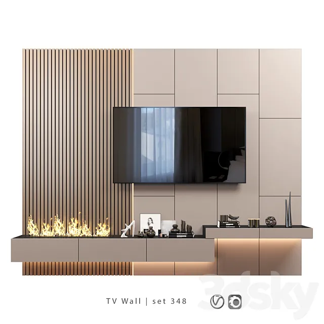 TV Wall | set 348 3D Model
