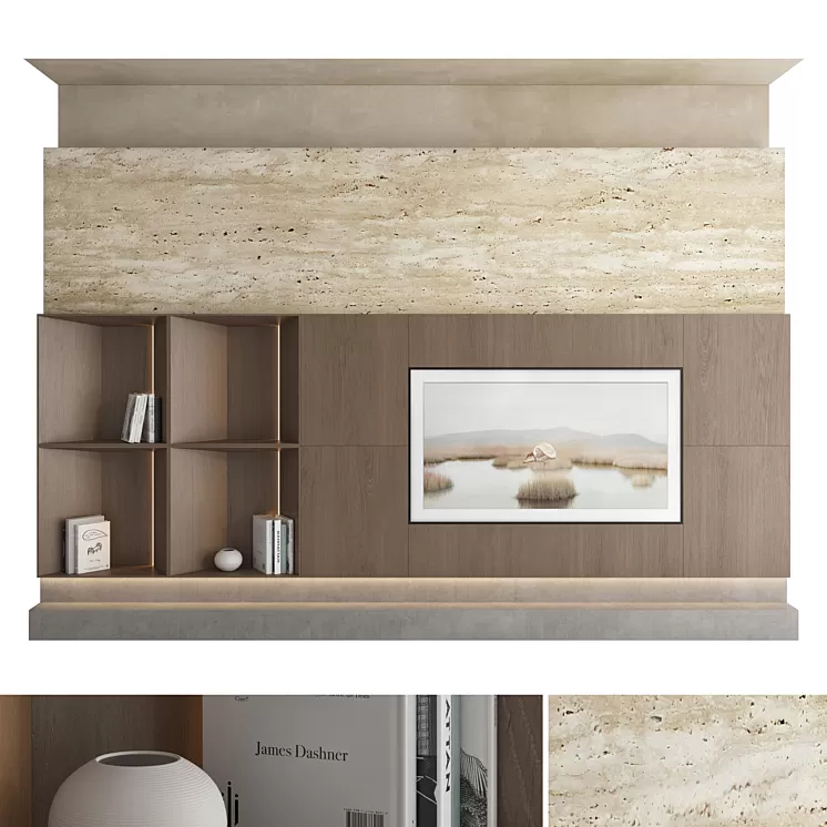 TV wall set 35 3D Model