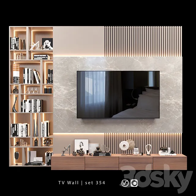 TV Wall | set 354 3DModel