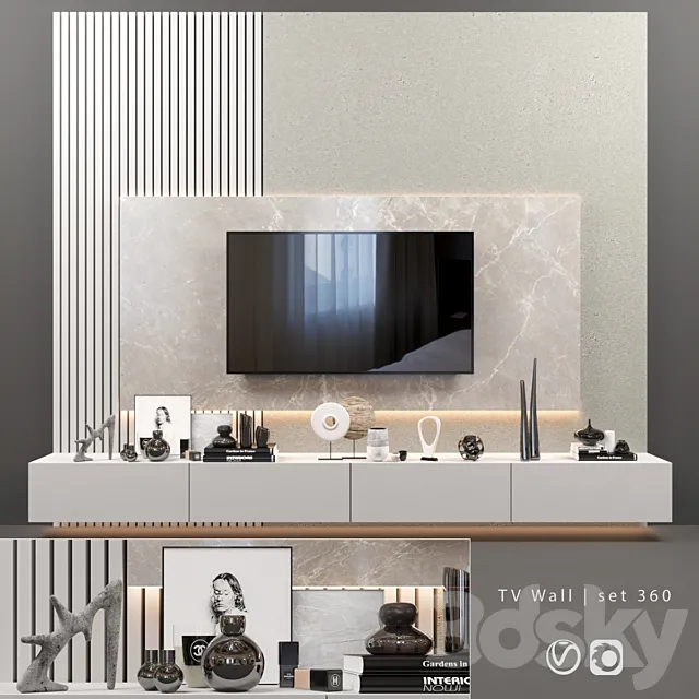 TV Wall | set 360 3D Model