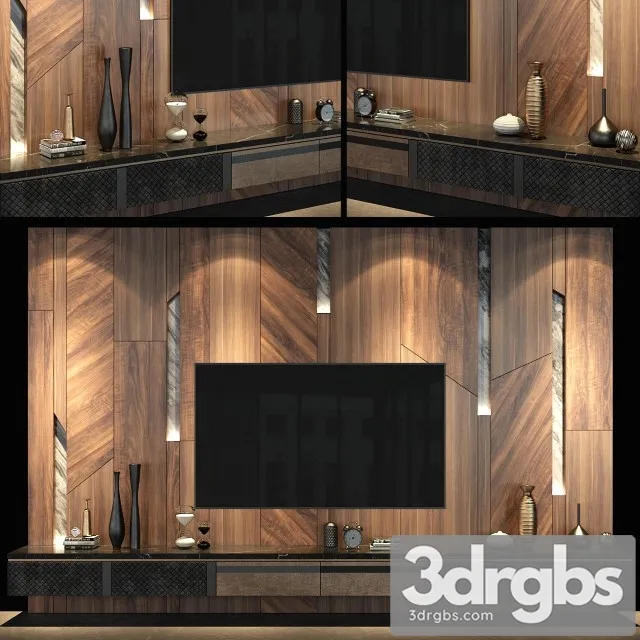 TV WALL Set 3D Model Download