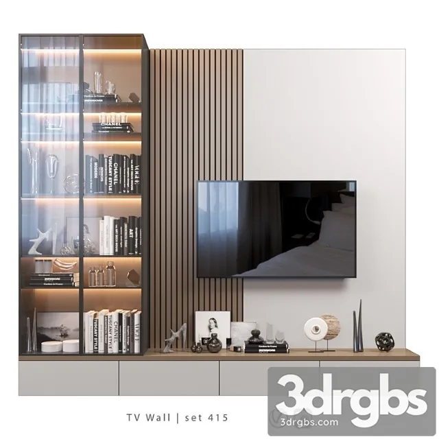 TV Wall Set 415 3D Model Download