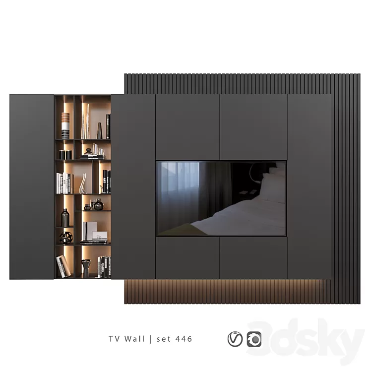 TV Wall | set 446 3D Model