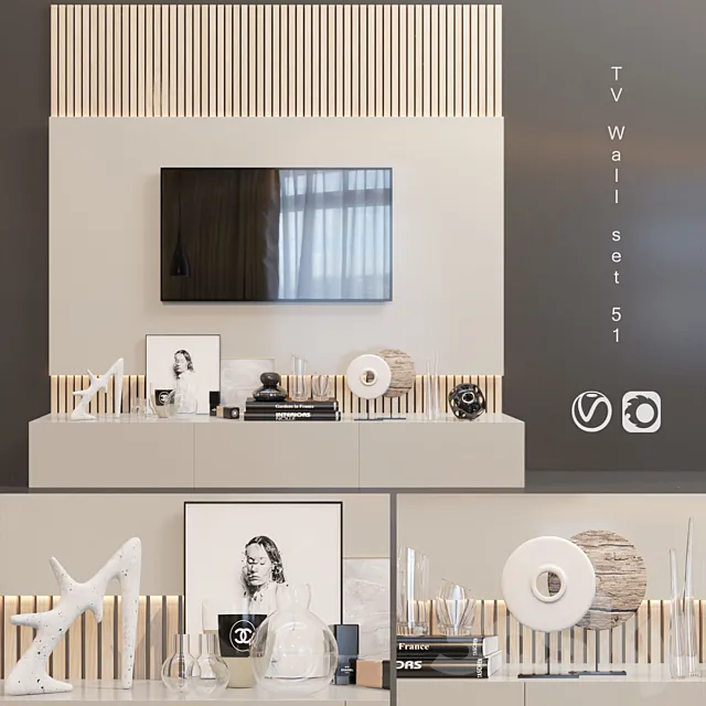 TV Wall | set 51 3D Model