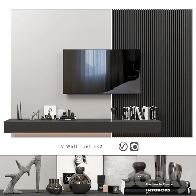 TV Wall | set 532 3D Model