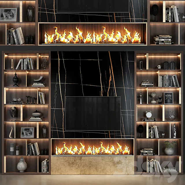 TV wall set 55 3DModel