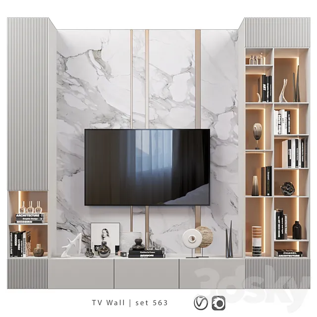 TV Wall | set 563 3D Model