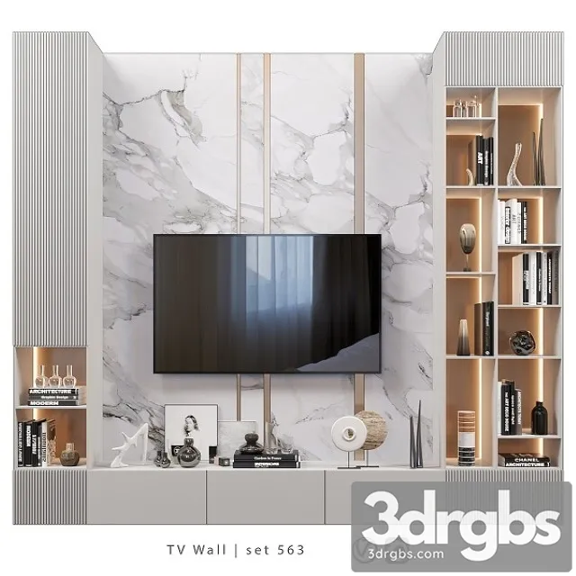 TV Wall Set 563 3D Model Download