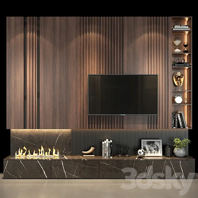 TV Wall set 58 3D Model