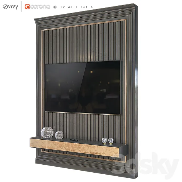 TV Wall set.6 3DModel