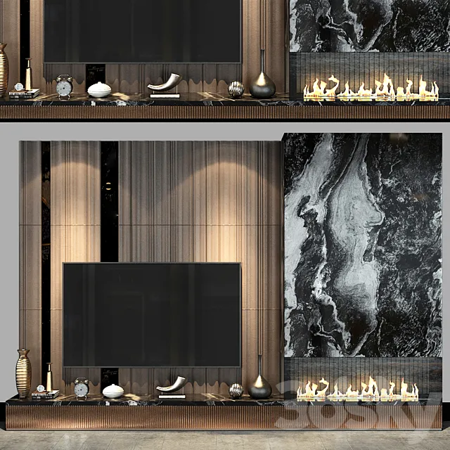 TV wall set 70 3D Model TV wall set 70 3D Model