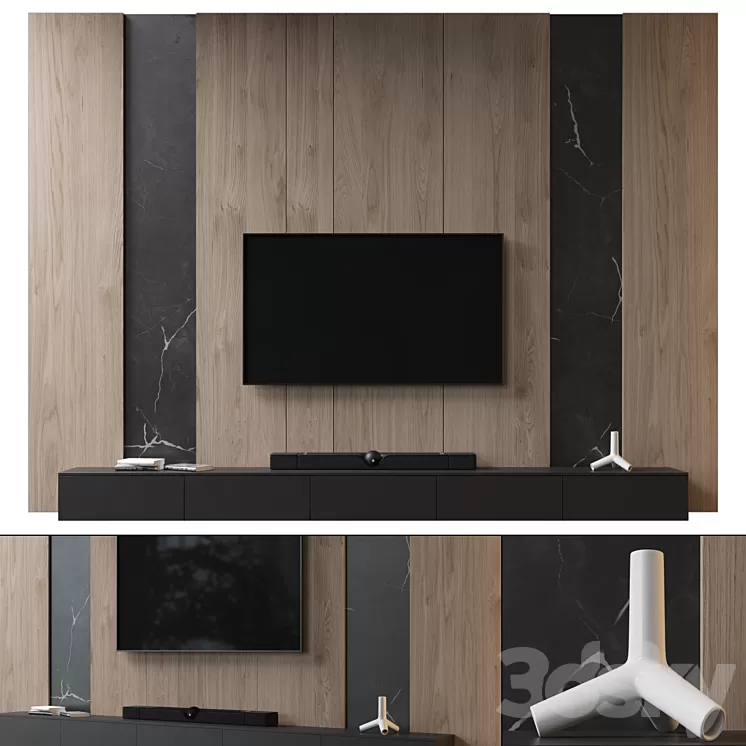 TV Wall | set 812 3D Model Free Download