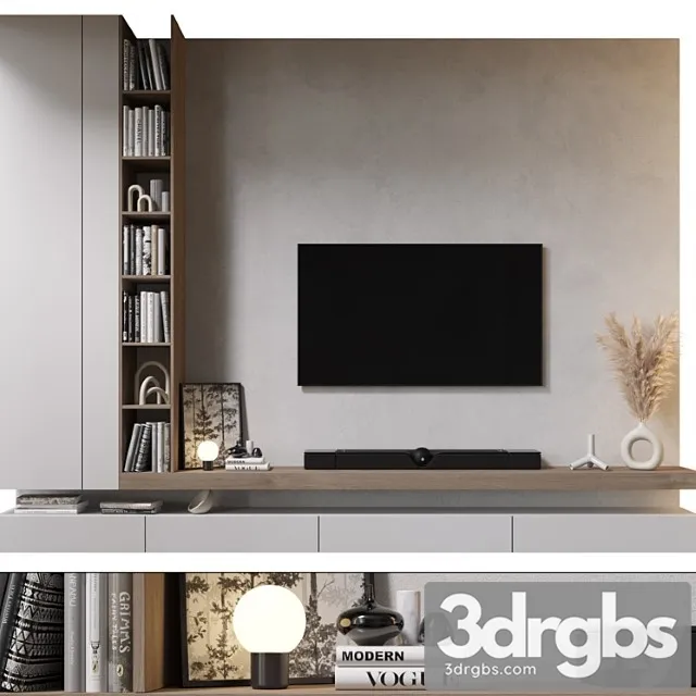 TV Wall Set 818 3D Model Download
