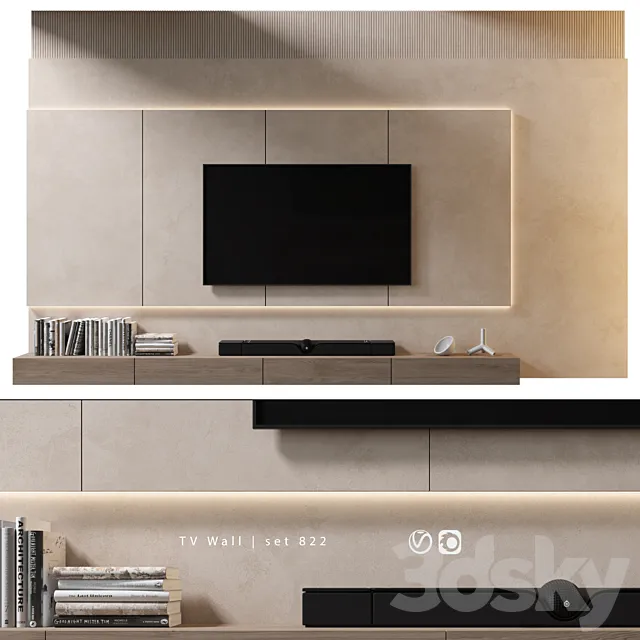 TV Wall | set 822 3D Model