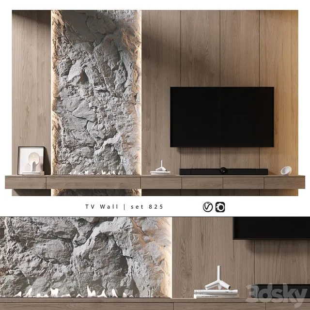 TV Wall set 825 3D Model