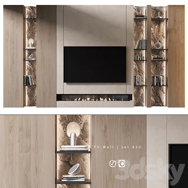 TV Wall | set 830 3D Model