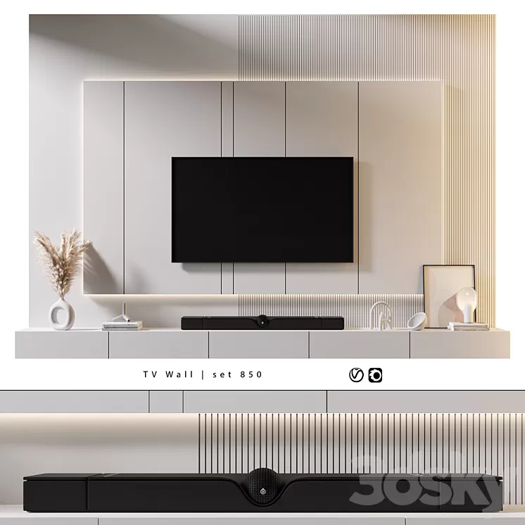 TV Wall | set 850 3D Model Free Download