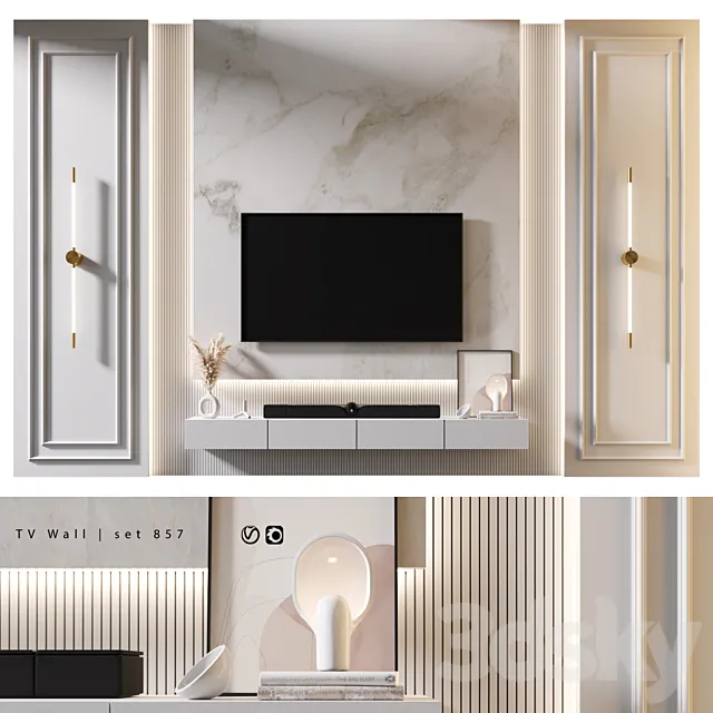 TV Wall | set 857 3D Model TV Wall | set 857 3D Model