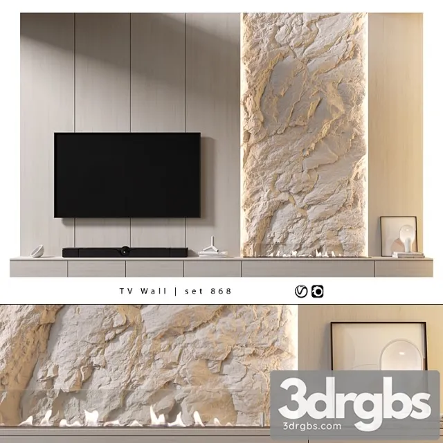 TV Wall Set 868 3D Model Download