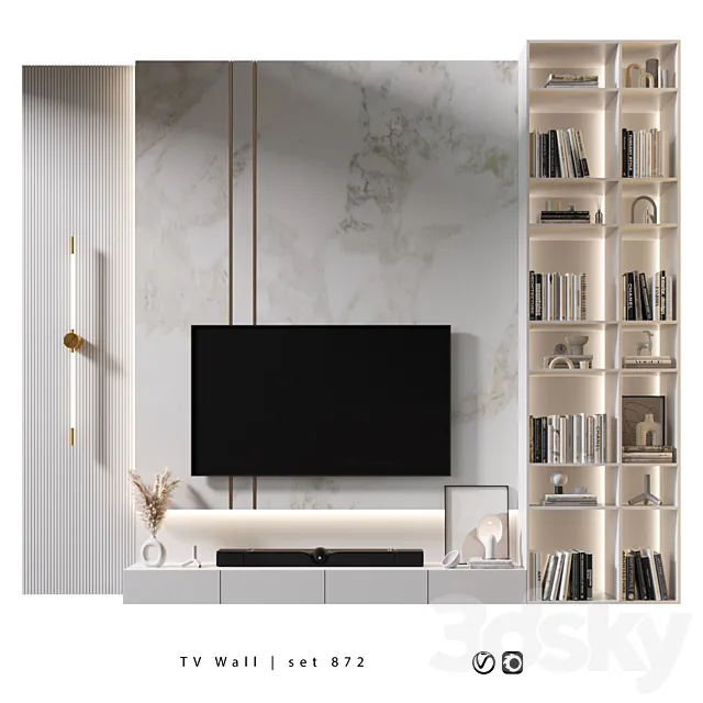 TV Wall | set 872 3D Model TV Wall | set 872 3D Model