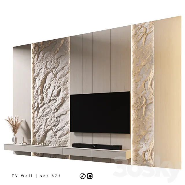 TV Wall | set 875 3D Model TV Wall | set 875 3D Model