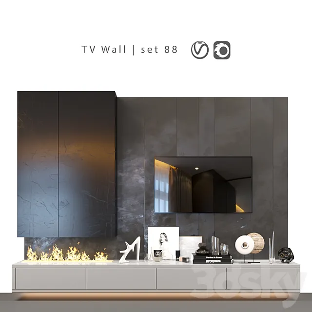 TV Wall | set 88 3DModel TV Wall | set 88 3DModel
