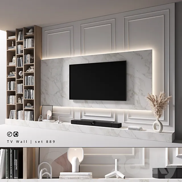 TV Wall | set 889 3D Model TV Wall | set 889 3D Model